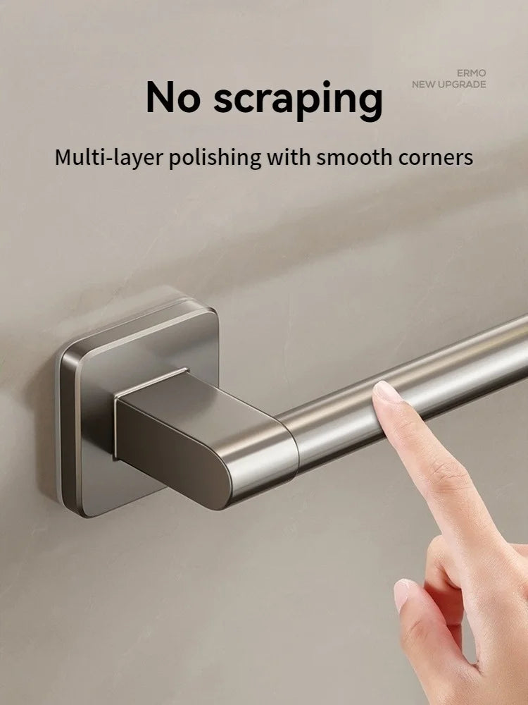 No-Drill Bathroom Towel Bar & Hook Set – Adhesive Wall-Mounted Rack