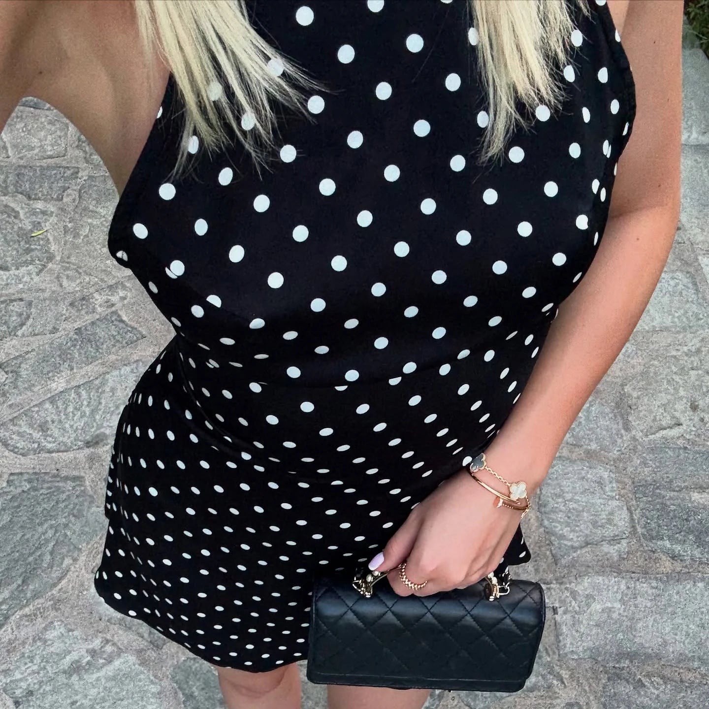 SUCHCUTE Polka Dot Halter Mini Dress – Backless Sleeveless Summer Party Dress