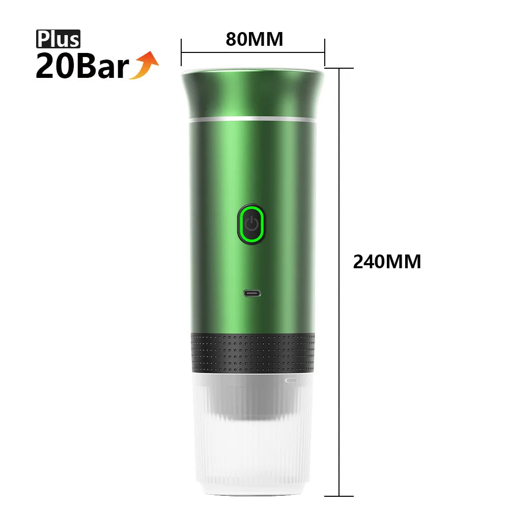 3-in-1 Portable Espresso Coffee Maker – Capsule, Powder & Travel Coffee Machine