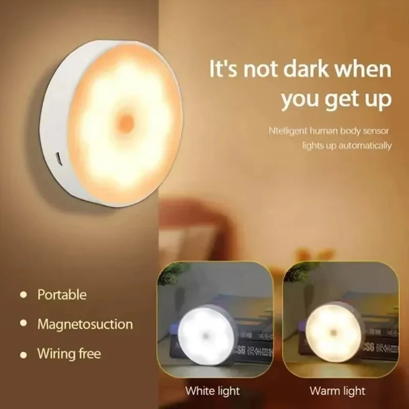 Motion Sensor Led Light Usb Charging Square Lamp for Bedroom Kitchen Stair Hallway Wardrobe Cupboard Lighting