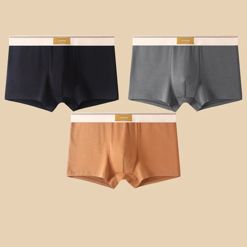 3-Pack Men's Breathable Cotton Boxer Shorts – Comfortable Everyday Underwear