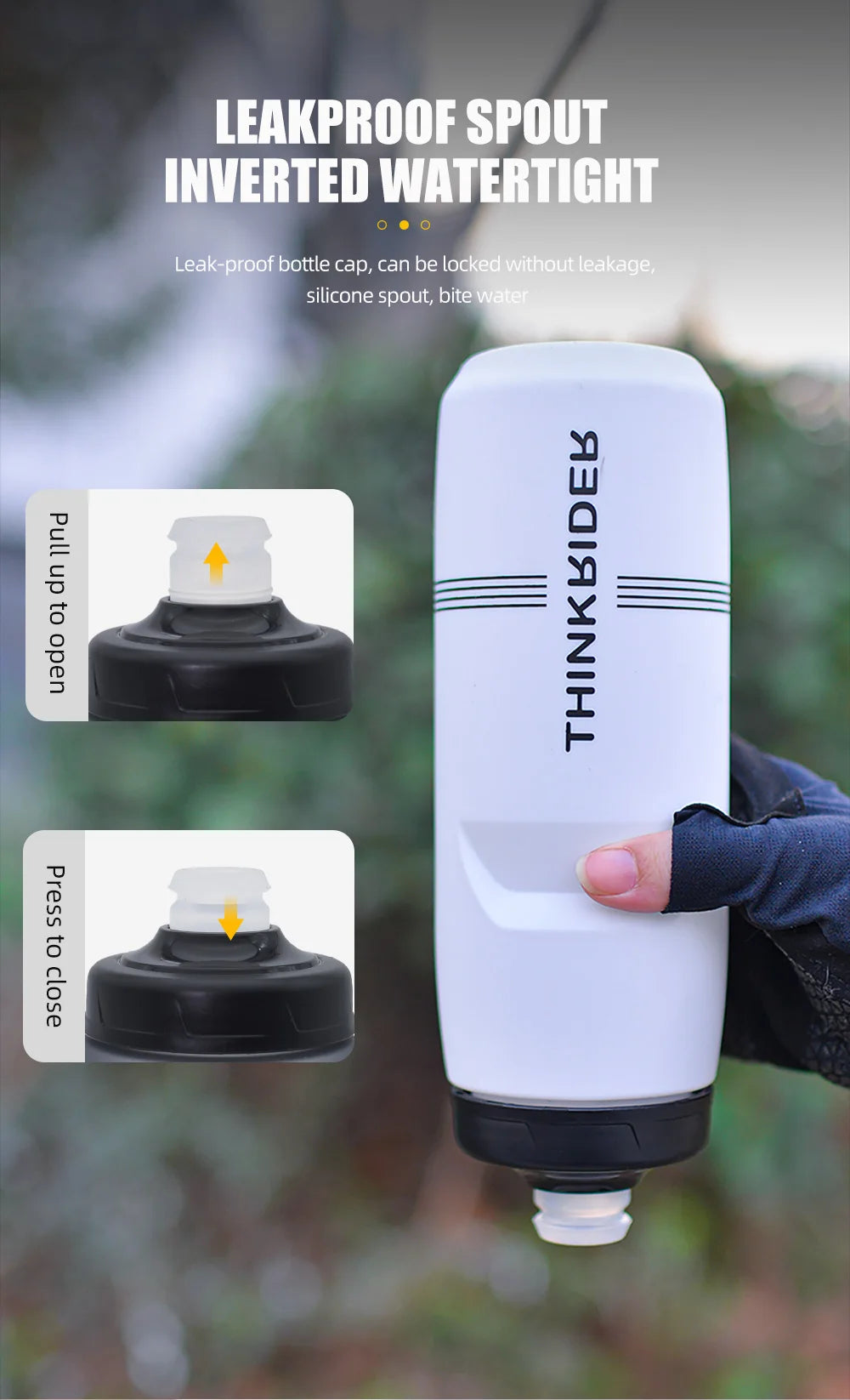 ThinkRider MTB Cycling Water Bottle – 620ml & 750ml Squeeze Sports Bottle