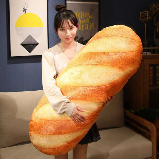 French Bread Plush Pillow – Novelty Food Plushie Sleeping Companion & Party Prop Gift