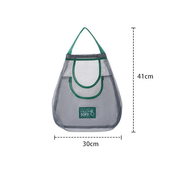Reusable Kitchen Hanging Mesh Storage Bag – Fruit, Vegetable & Garlic Net Bag