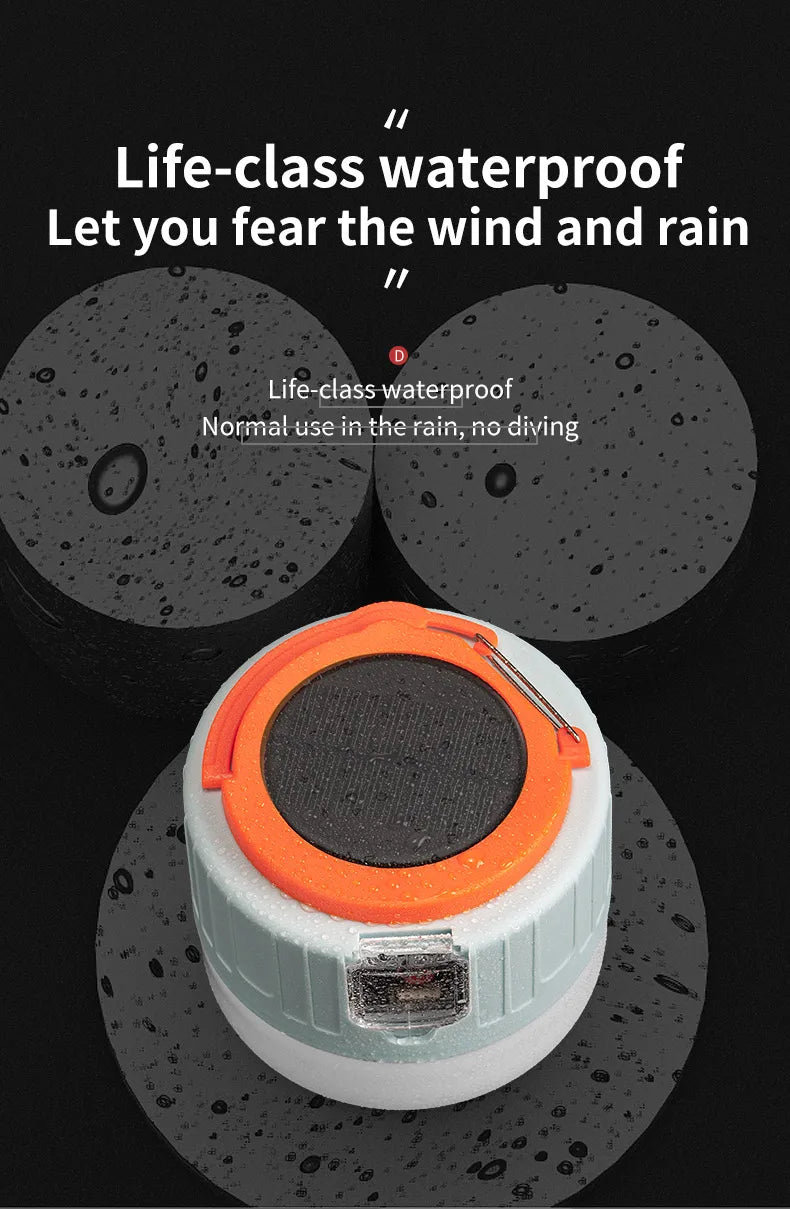 LED Camping Light USB Rechargeable Bulb High Power Outdoor Tent Lamp Portable Lantern Emergency Lighting Lights For BBQ Hiking