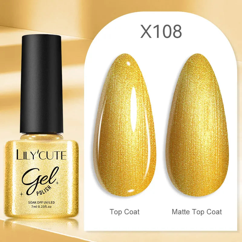 Gold Metallic Gel Nail Polish Liner – Super Bright Mirror French Stripe Nail Art