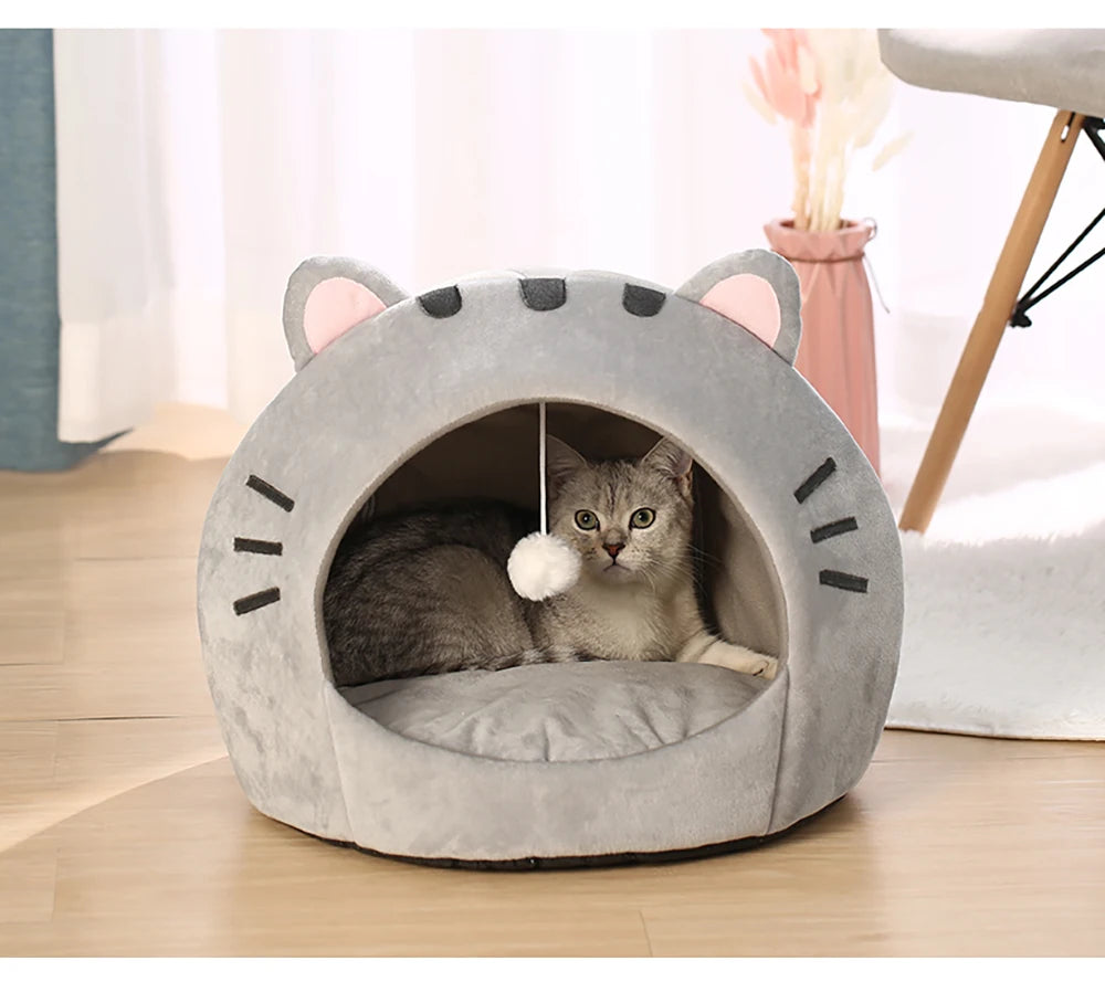 Super Cat Bed Warm Pet House Kitten Cave Cushion Cat House Warm Sleeping Dog Basket Tent Small Dog Mat Supplies Bed For Cats