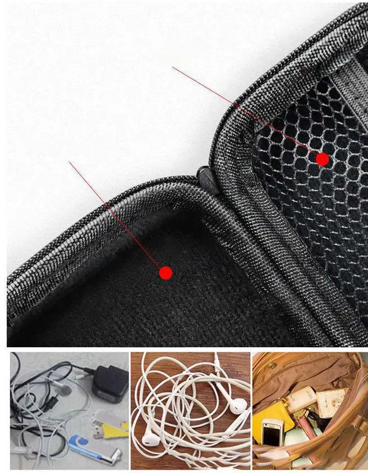 Hello Kitty Data Cable Charger Storage Box Earphone Cable Storage Bag Cartoon Cute Portable Mini Bag Camera Organizer Box