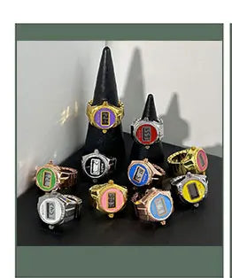 Vintage Y2K Finger Watch Rings for Women Men Elastic Stretchy Roman Quartz Mini Watches Rings Punk anillos Gift