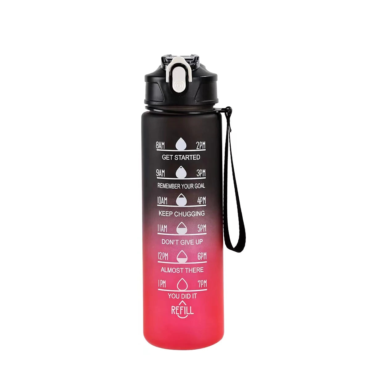 Sports Water Bottle with Time-Tracking Straw – Flip Lid, Leak-Proof, 750ml