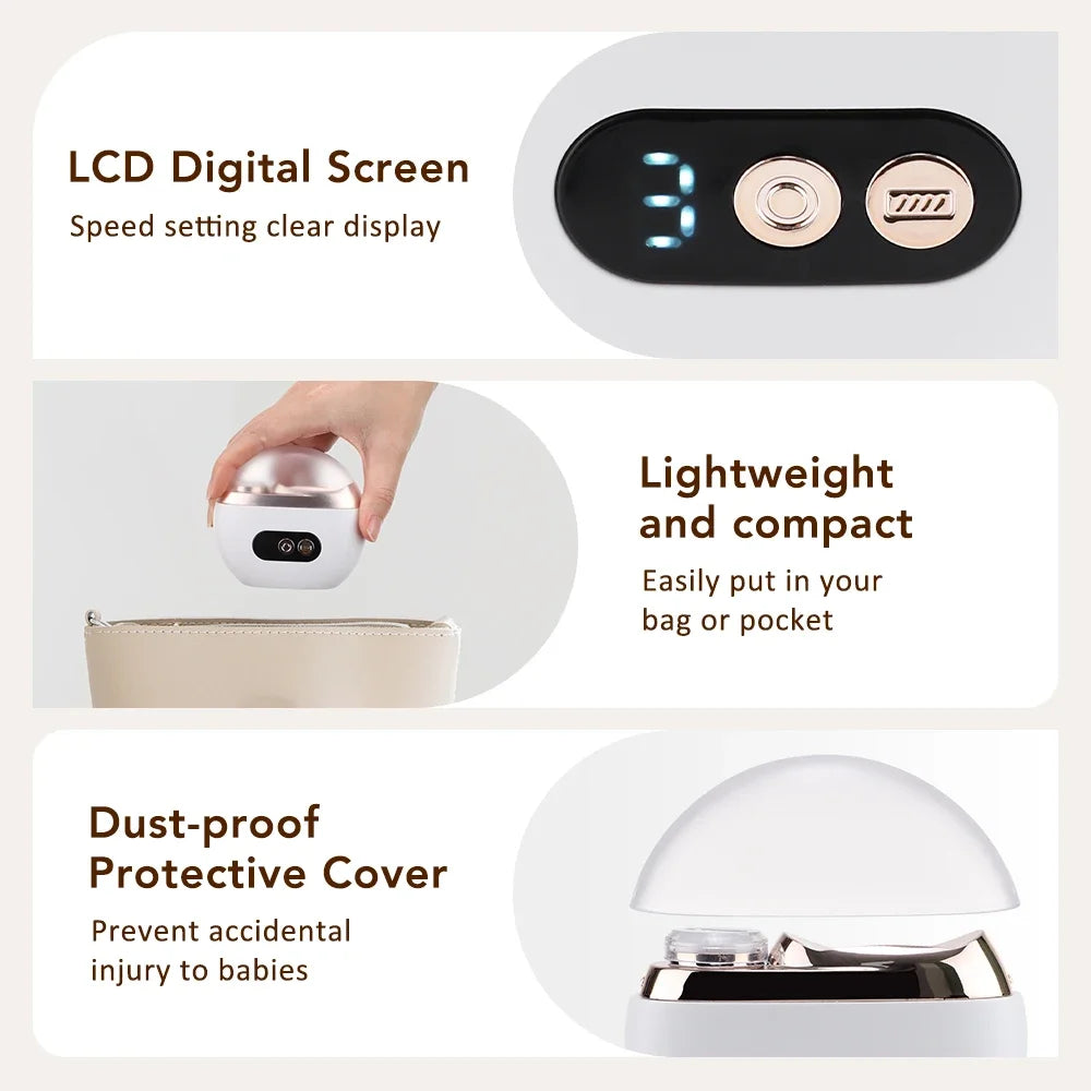 Multifunctional Electric Nail Clipper Anti Splash Nail Trimmer Portable 2 In 1 Manicure Pedicure Cutter For Baby Adults