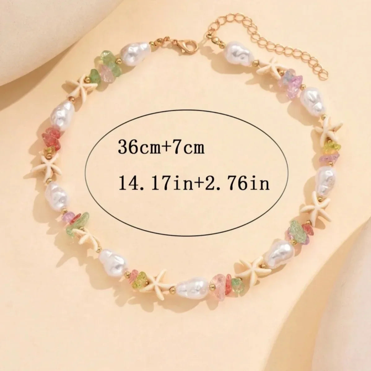 Exquisite Seashell Beaded Choker Necklace – Handmade Starfish Ocean Jewellery