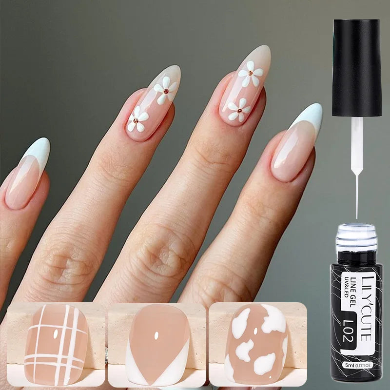 Gold Metallic Gel Nail Polish Liner – Super Bright Mirror French Stripe Nail Art