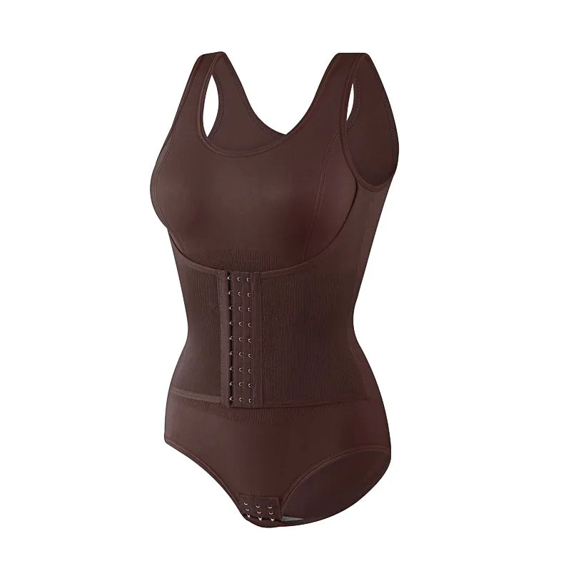 Double-Breasted Tummy Control Bodysuit – Postpartum Slimming Waist Trainer Corset