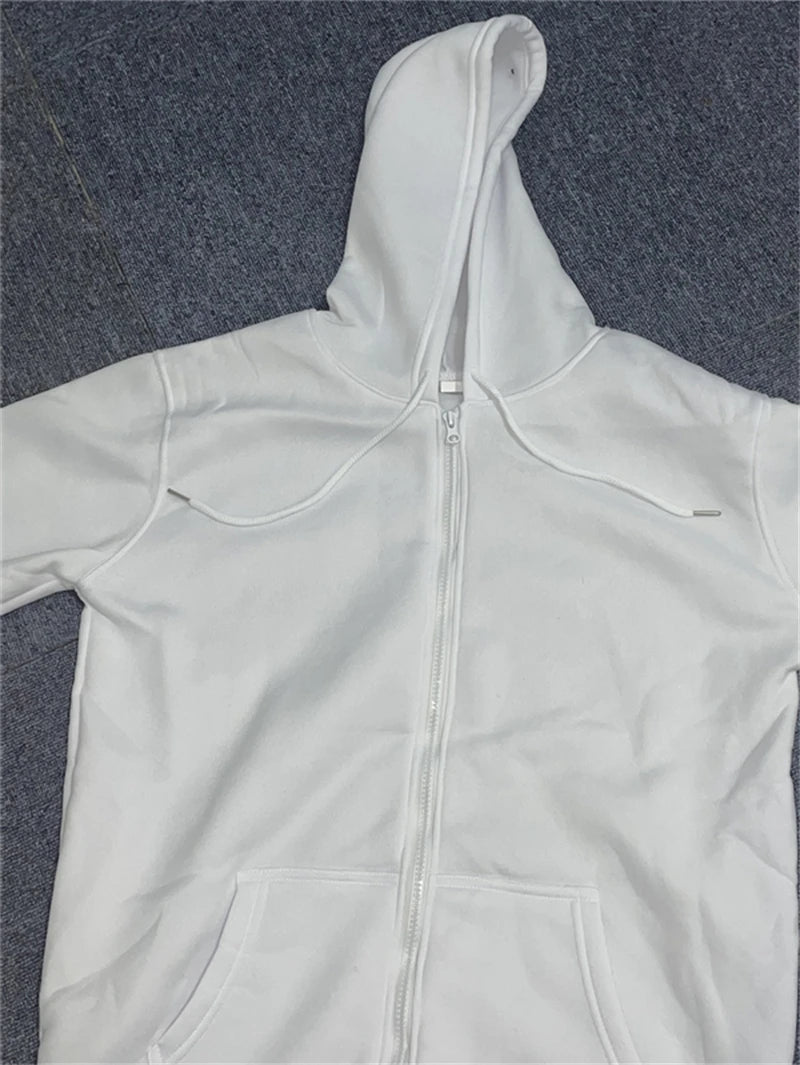 Zipper Hoodies Women/Men Trendy Long Sleeve Hooded Fleece Sweatshirt Casual Campus Streetwear Sportswear Hot Sales High Quality