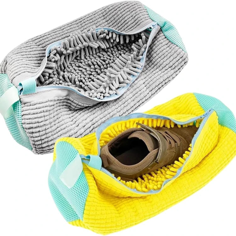 Durable Mesh Shoe Wash Bag with Zipper & Plush Lining - Protects Sneakers/Casual Shoes in Washing Machine, Reusable Laundry Bag
