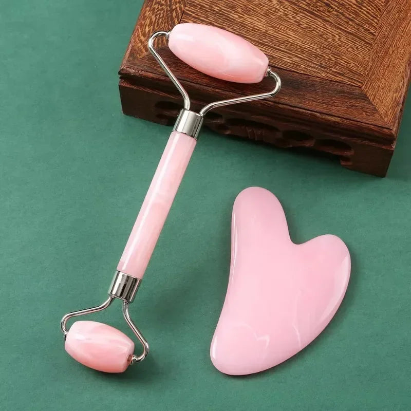 Gua Sha Massage Board for Face – Rose Pink Facial Scraper for Neck & Body