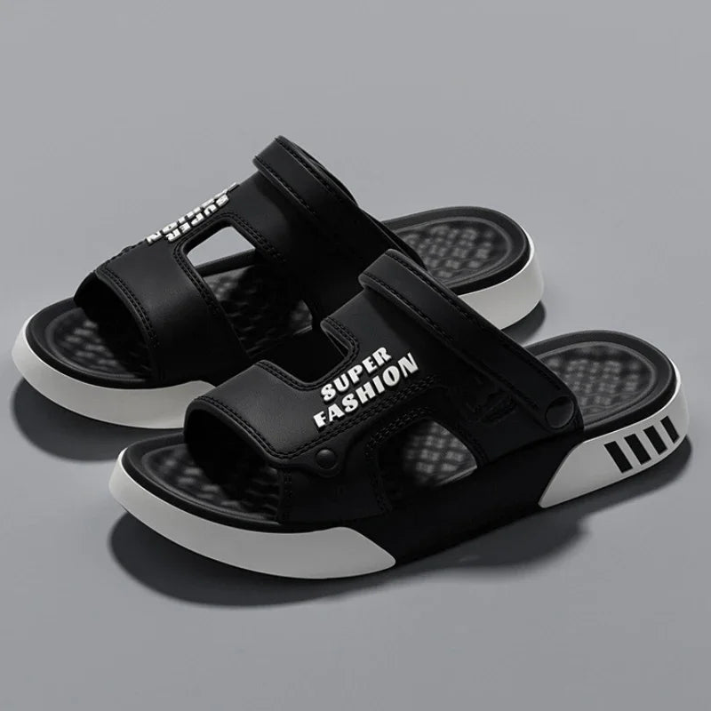 Summer Men’s Sandals EVA Soft-soled Platform Slides Slippers Indoor Outdoor Walking Beach Shoes Flip-Flops Mens Home Shoes