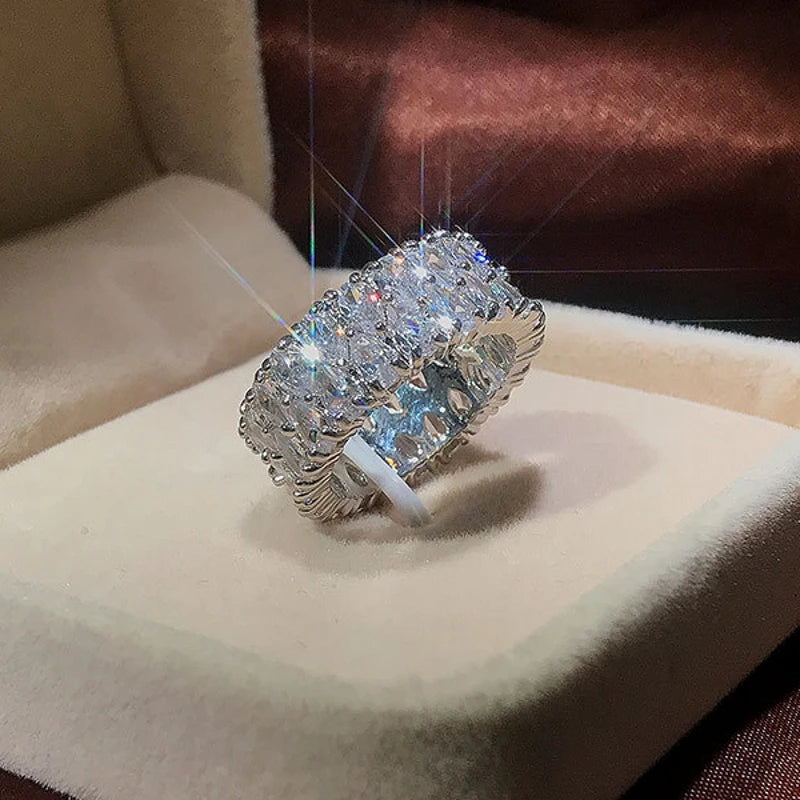 Wholesale Eternity Band Promise ring 925 Sterling silver Diamond cz Engagement Wedding Rings for women Men Finger Party Jewelry