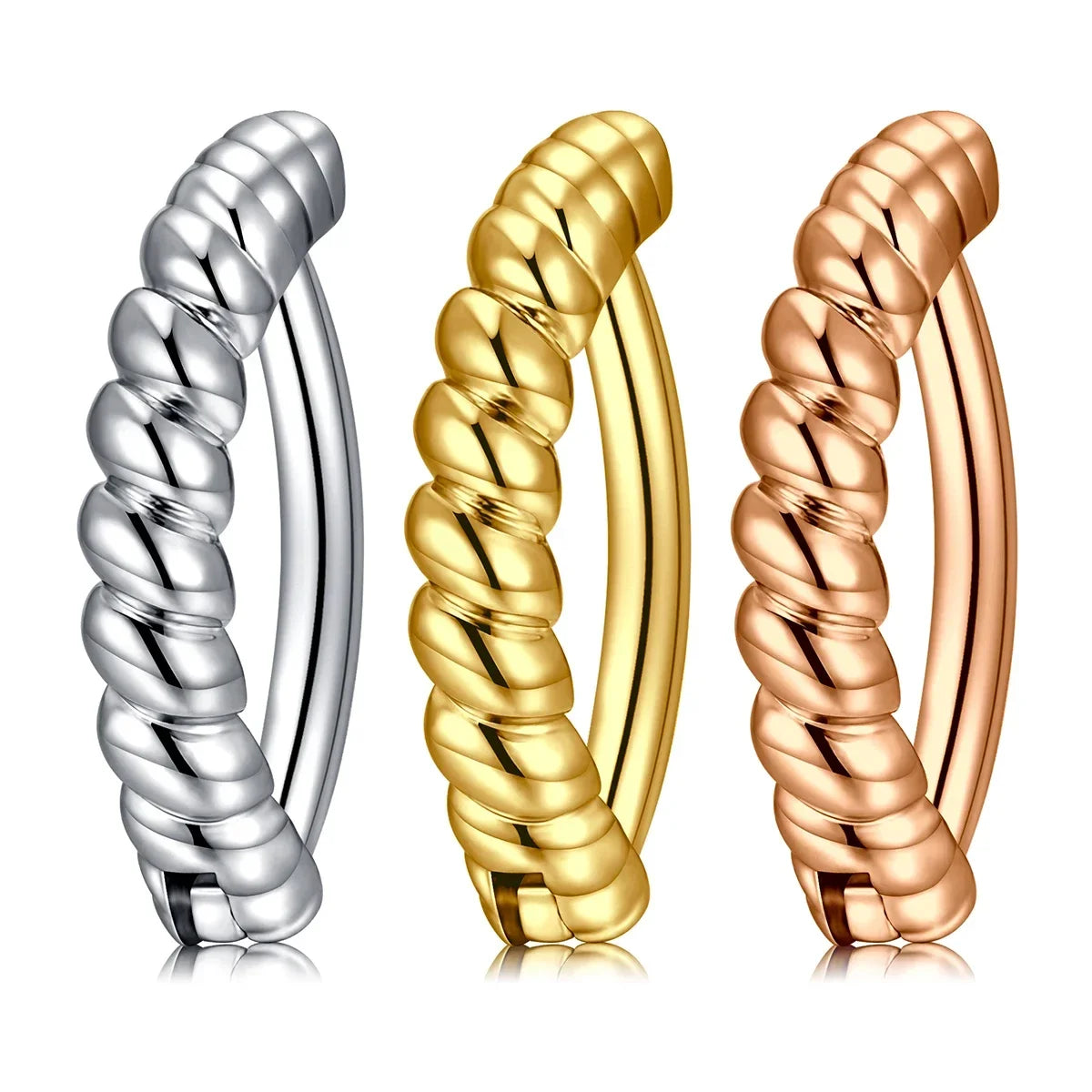 316l Surgical Steel  Navel Piercing Simple Belly Button Ring For Women Girl Reverse Curved Glossy Snap Belly Piercing