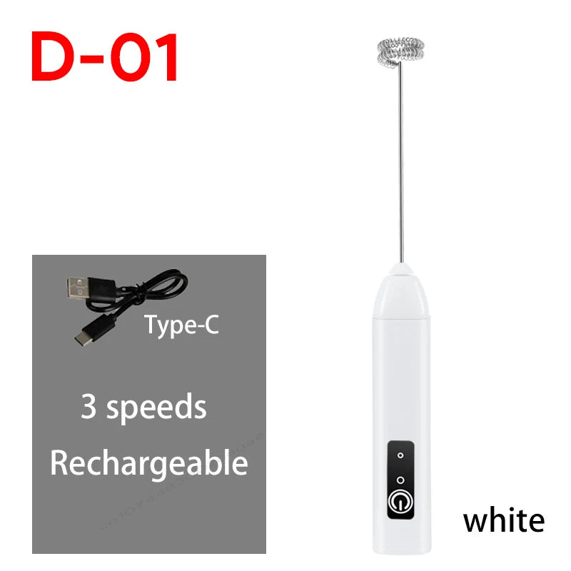Wireless USB-C Electric Milk Frother – Handheld Stainless Steel Coffee Whisk
