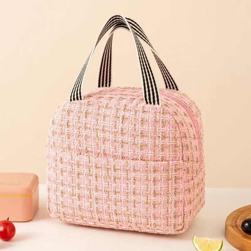 Ins Fashion Tote Lunchbox Thermal Bag Women Men Bento Storage Insulated Lunch Bag Portable Cooler Picnic Insulation Bags Handbag