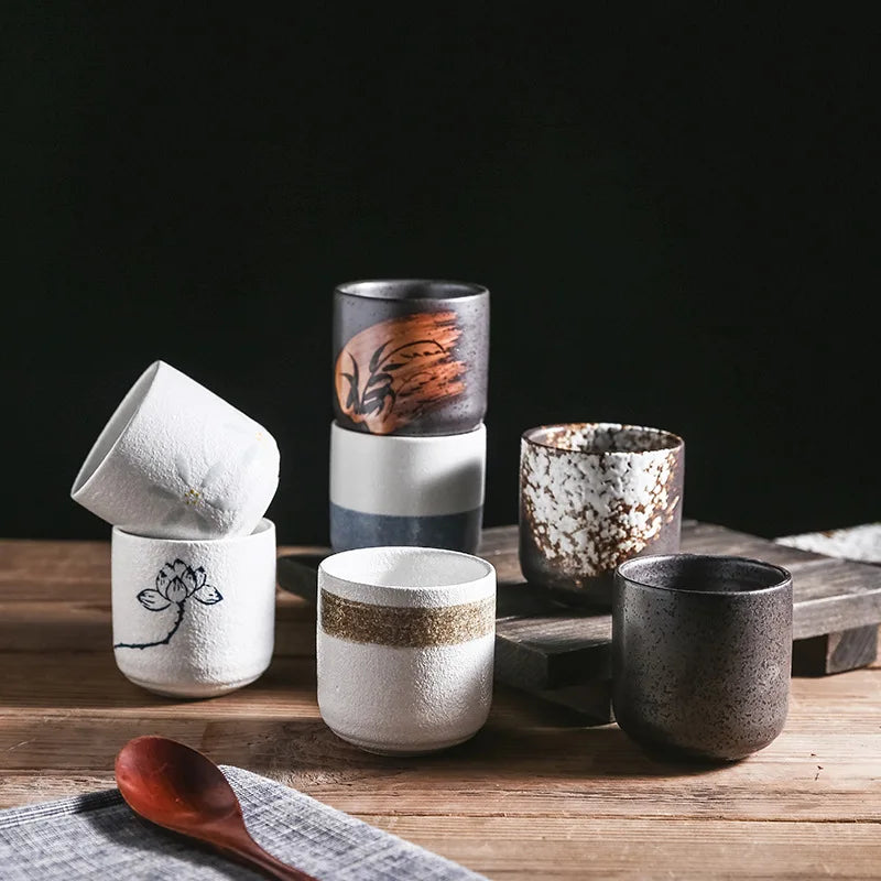 Japanese Ceramic Coffee & Matcha Stacking Cups – Stackable Sake & Water Cups