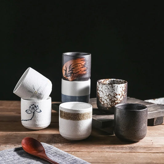 Japanese Ceramic Coffee & Matcha Stacking Cups – Stackable Sake & Water Cups
