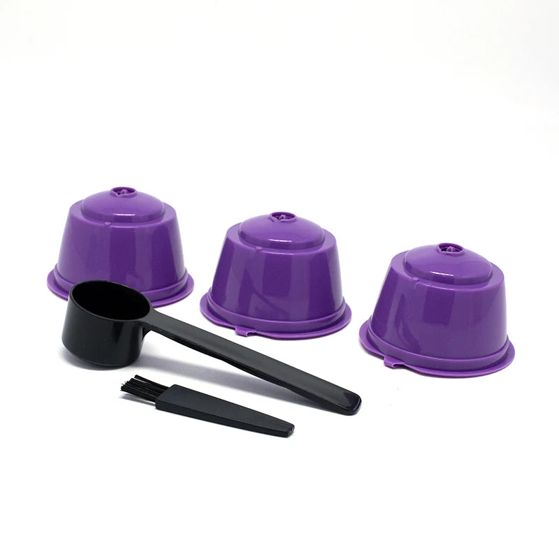 Reusable Dolce Gusto Coffee Capsule Filters – Set of 3 with Spoon & Brush