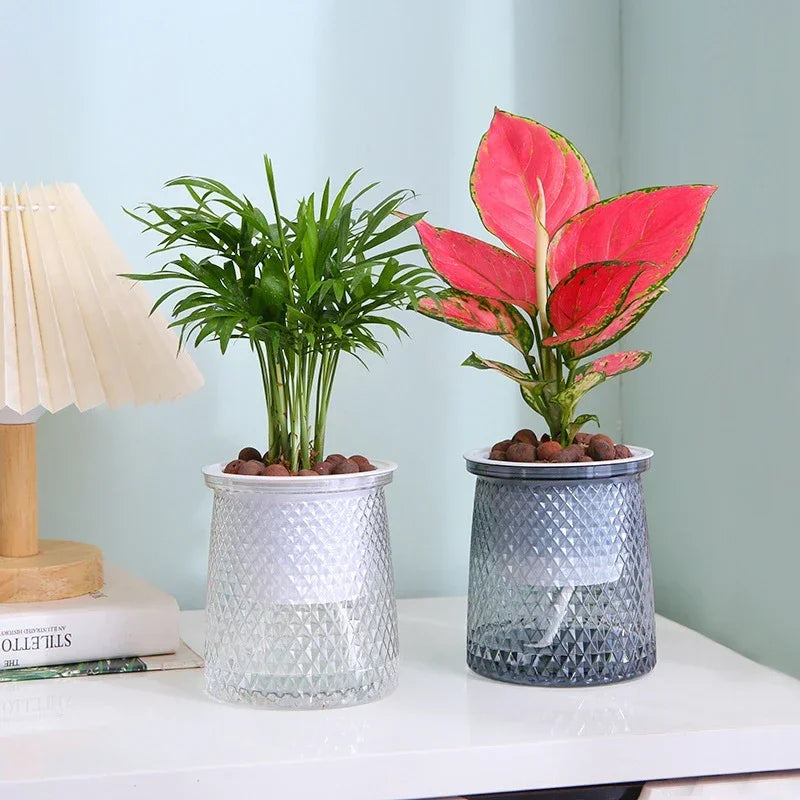 Lazy Hydroponic Self-Watering Flower Pot – Mini Succulent Indoor Planter Vase