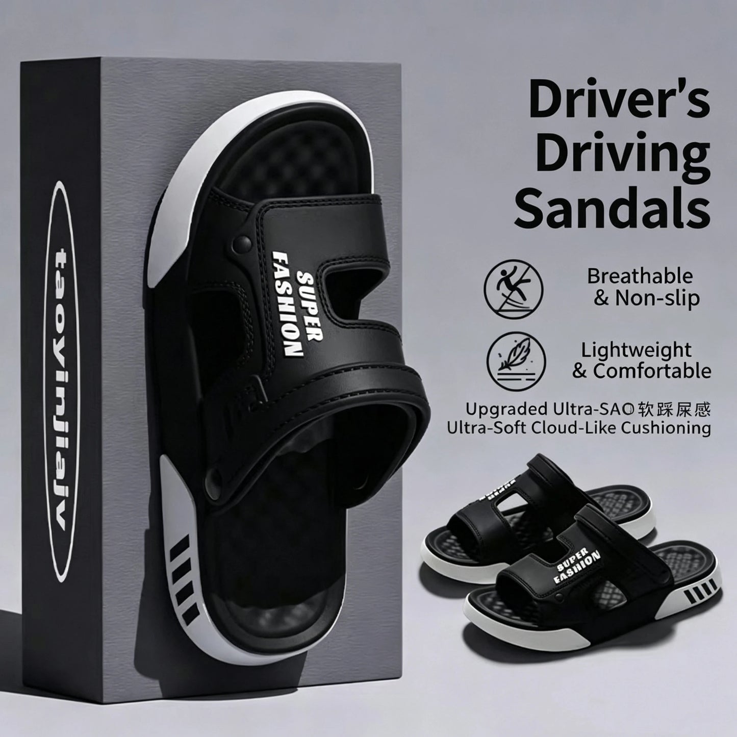 Summer Men’s Sandals EVA Soft-soled Platform Slides Slippers Indoor Outdoor Walking Beach Shoes Flip-Flops Mens Home Shoes