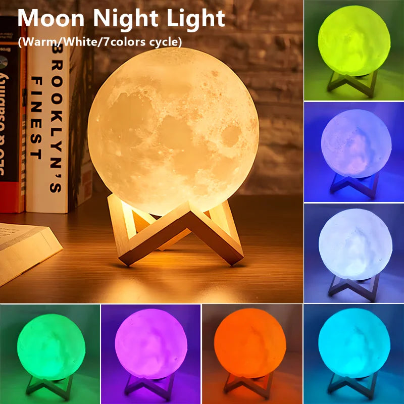 Book & Moon LED Galaxy Night Light – Bedside Decoration Gift for Kids & Birthdays