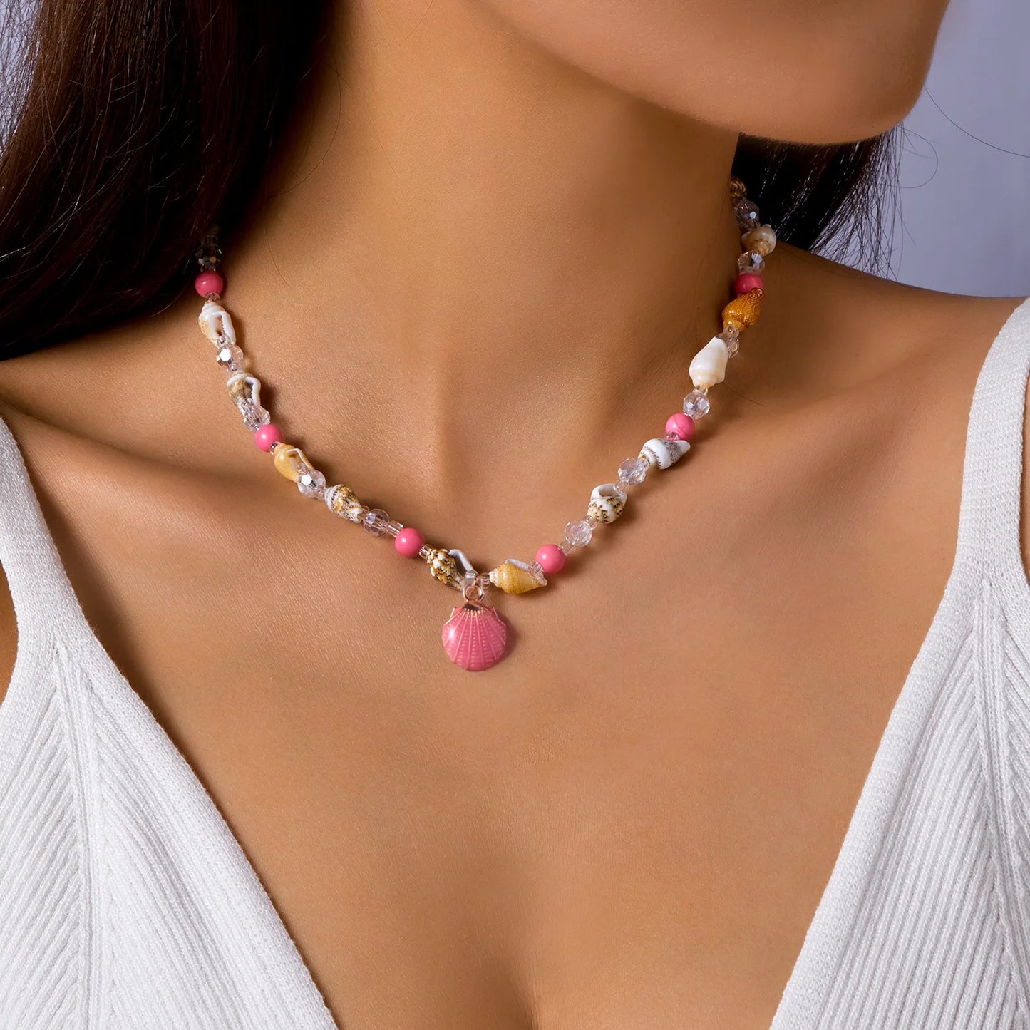 New Beach Style Seashell Necklace Beaded Choker Necklaces for Women Handmade Starfish Pendant Fashion Ocean Украшения Чокер