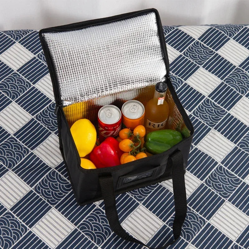 16L-70L Insulated Thermal Tote Bag Big Storage Cooler Delivery Zipper Thermal Case Picnic Camping Tin Foil Food Bags