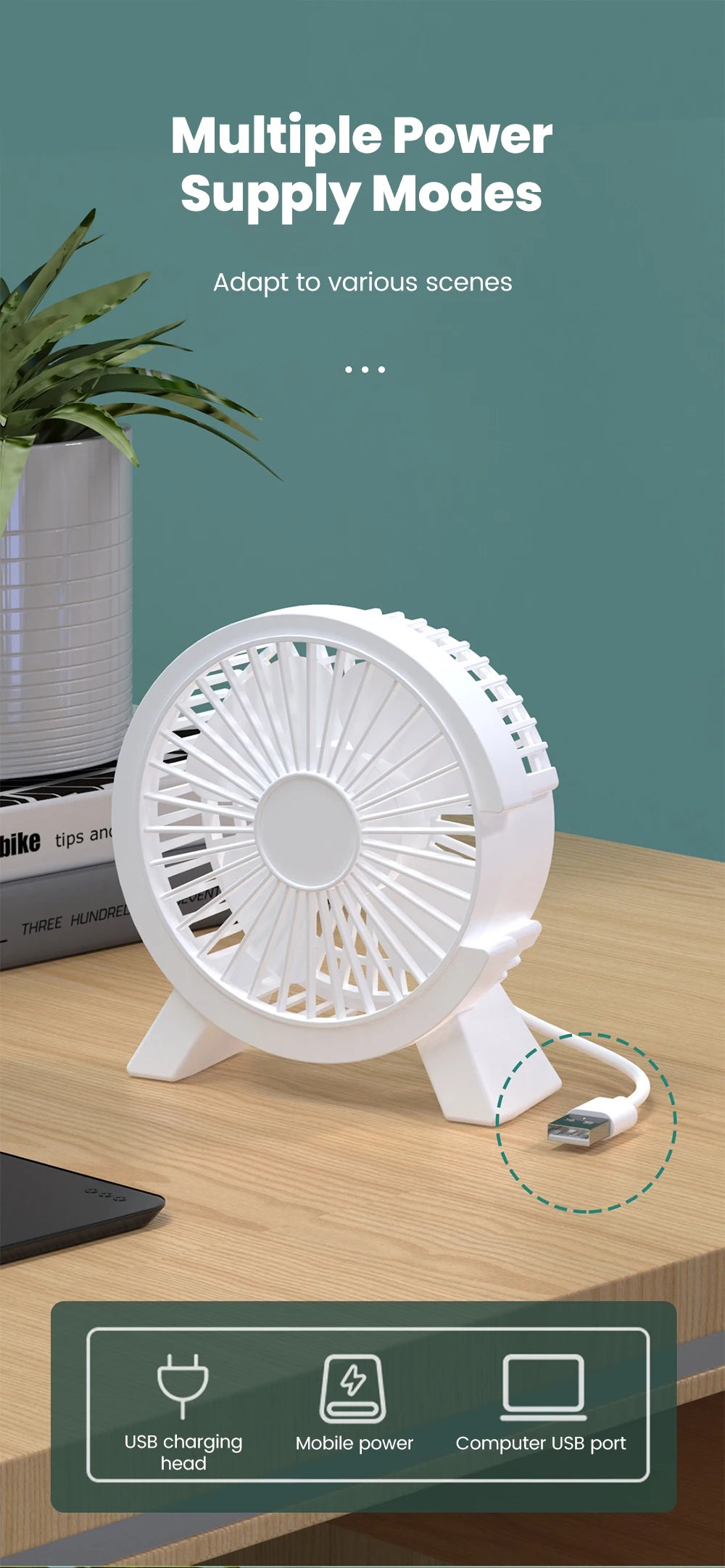 Mini Rechargeable Desk Fan — Portable Cooling for Home, Office & On-the-Go