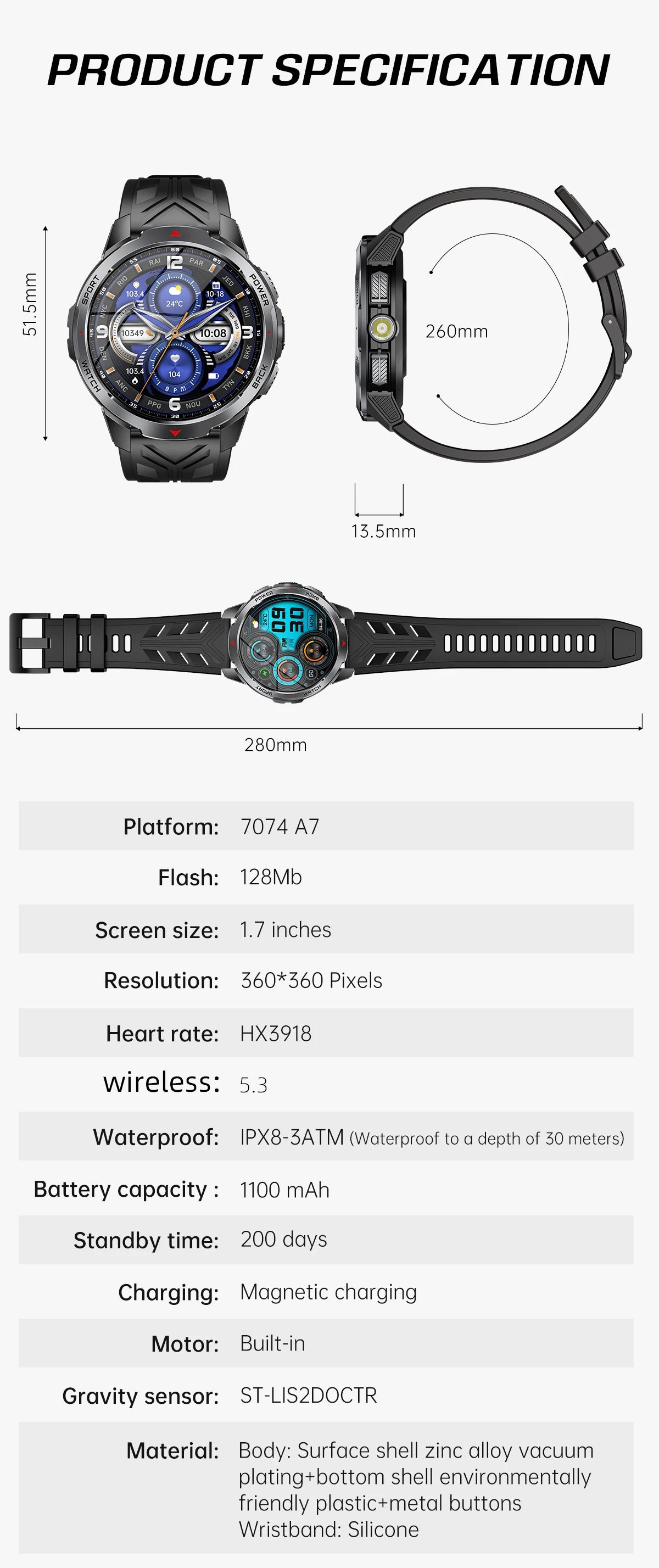 LIGE 1100mAh Battery Smart Watches For Man Outdoor Sport LED Flashlight Compass Men’s Smartwatch Bluetooth Call Men 2026 Watches