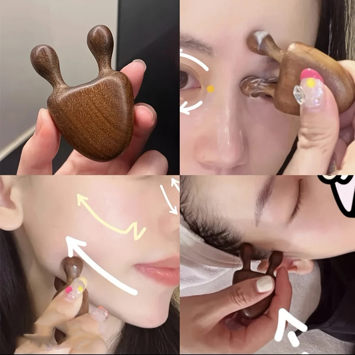 Sandalwood Snail Facial Meridian Massager – Eye Relief & Nose Contour Tool