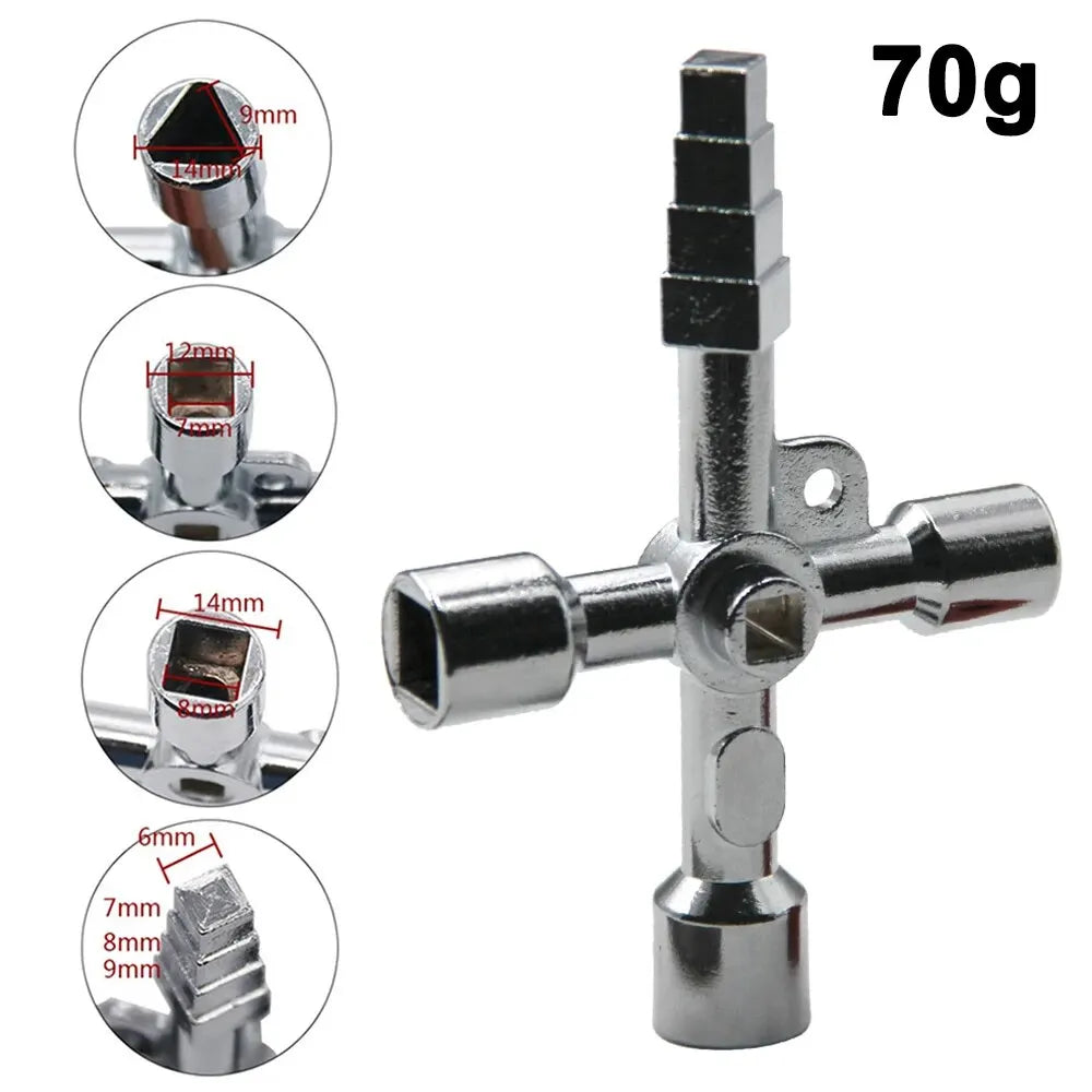 4-in-1 Key Wrench Screwdriver Tool Set – Triangle, Quadrangle & Electrical Cabinet