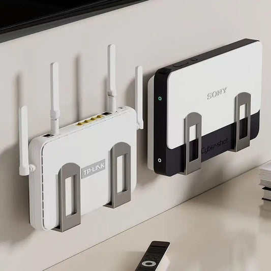 Wall-Mounted Wi-Fi Router Storage Bracket – Set of 2 Space-Saving Rack
