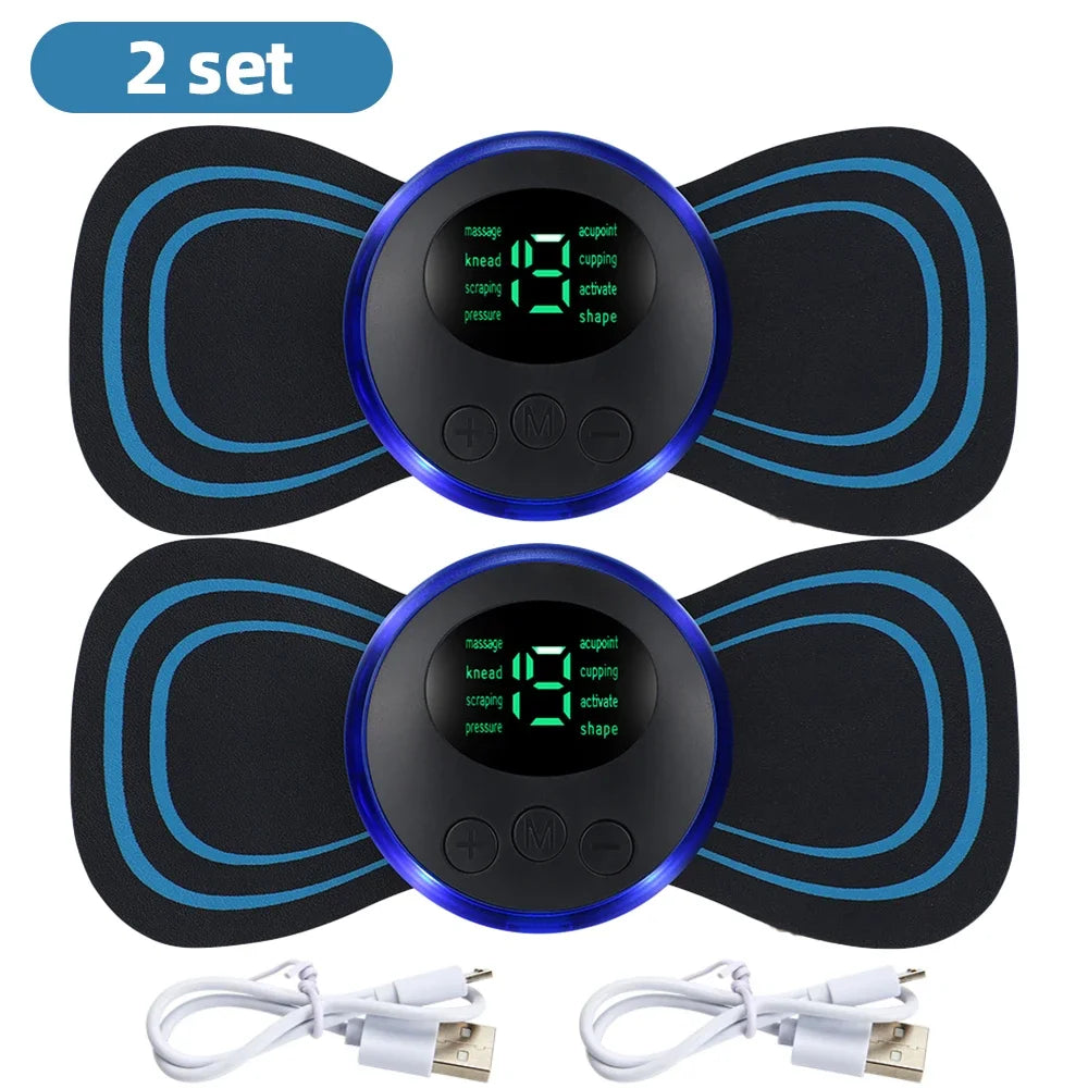 EMS Electric Neck & Back Massager Pad – Low Frequency Muscle Stimulator Patches