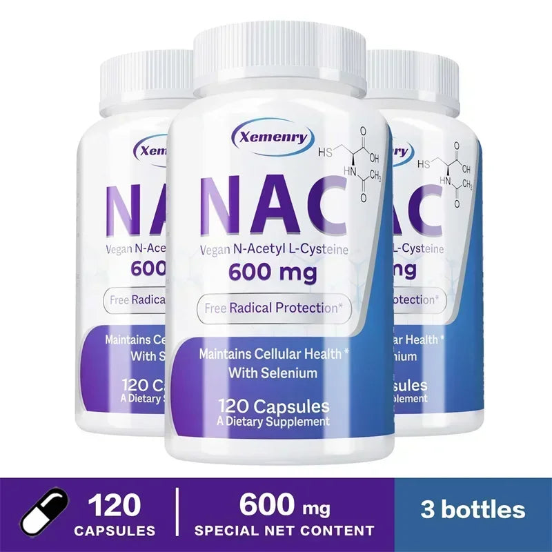 NAC Capsules 600mg - Support Skin Health, Antioxidant, Detox, Enhance Immunity - Non-GMOSupplement