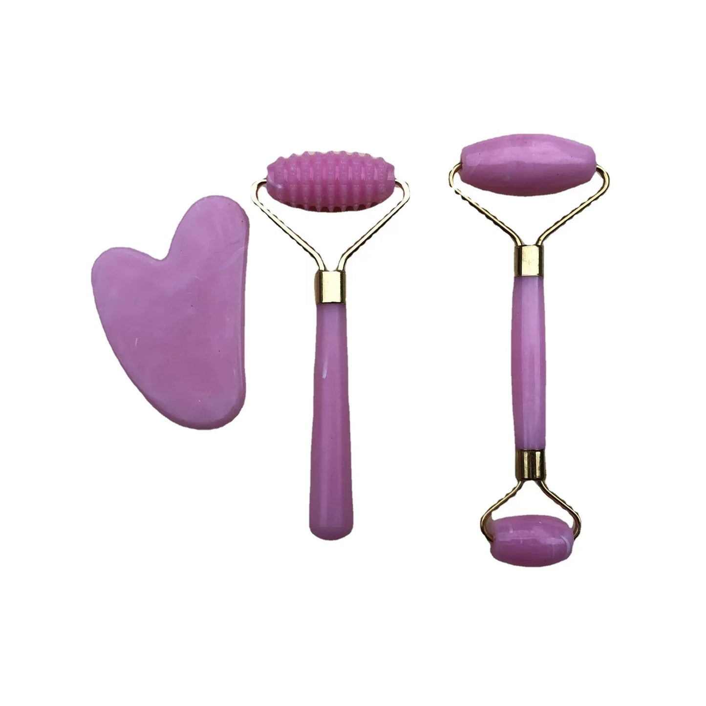 3-Piece Resin Roller & Gua Sha Set – Face & Body Skin Care Massage Tools