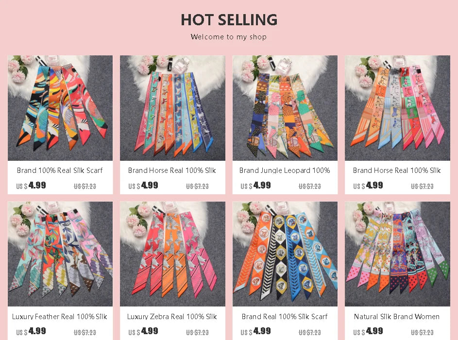 Horse Printing Bag Scarf 2024 New Small Skinny Silk Scarf Women Luxury Brand Foulard Women Tie Fashion Head Scarves For Ladies