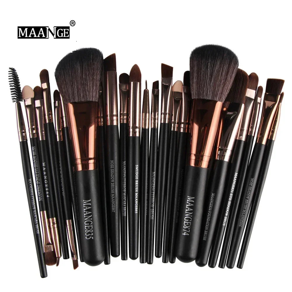 3–22 Piece Professional Makeup Brush Set – Full Face Eyeshadow & Cosmetic Tools