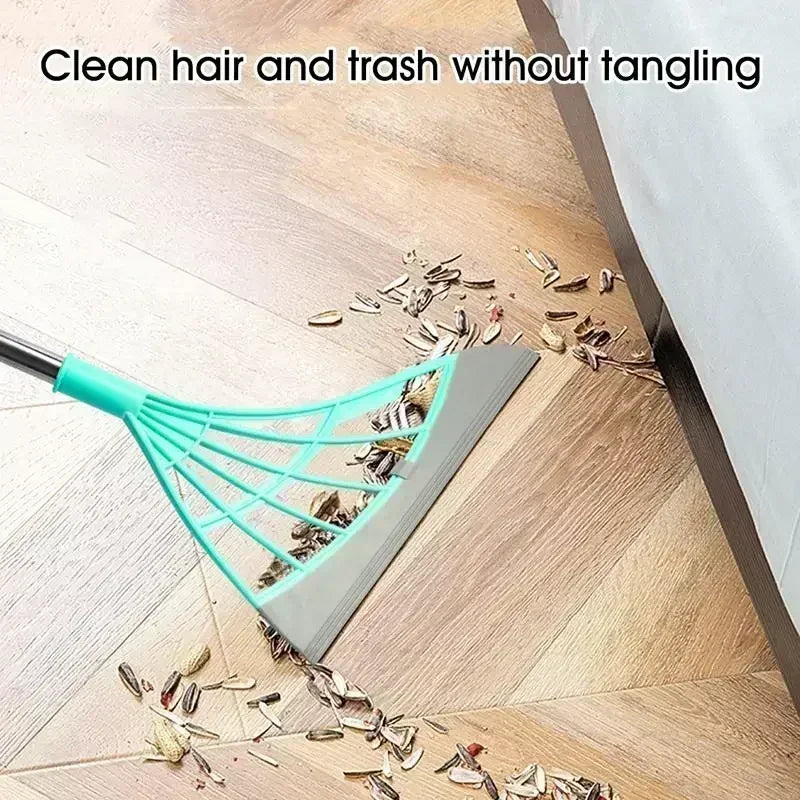 Silicone Magic Rubber Broom & Floor Squeegee – Dust, Hair & Water Wiper
