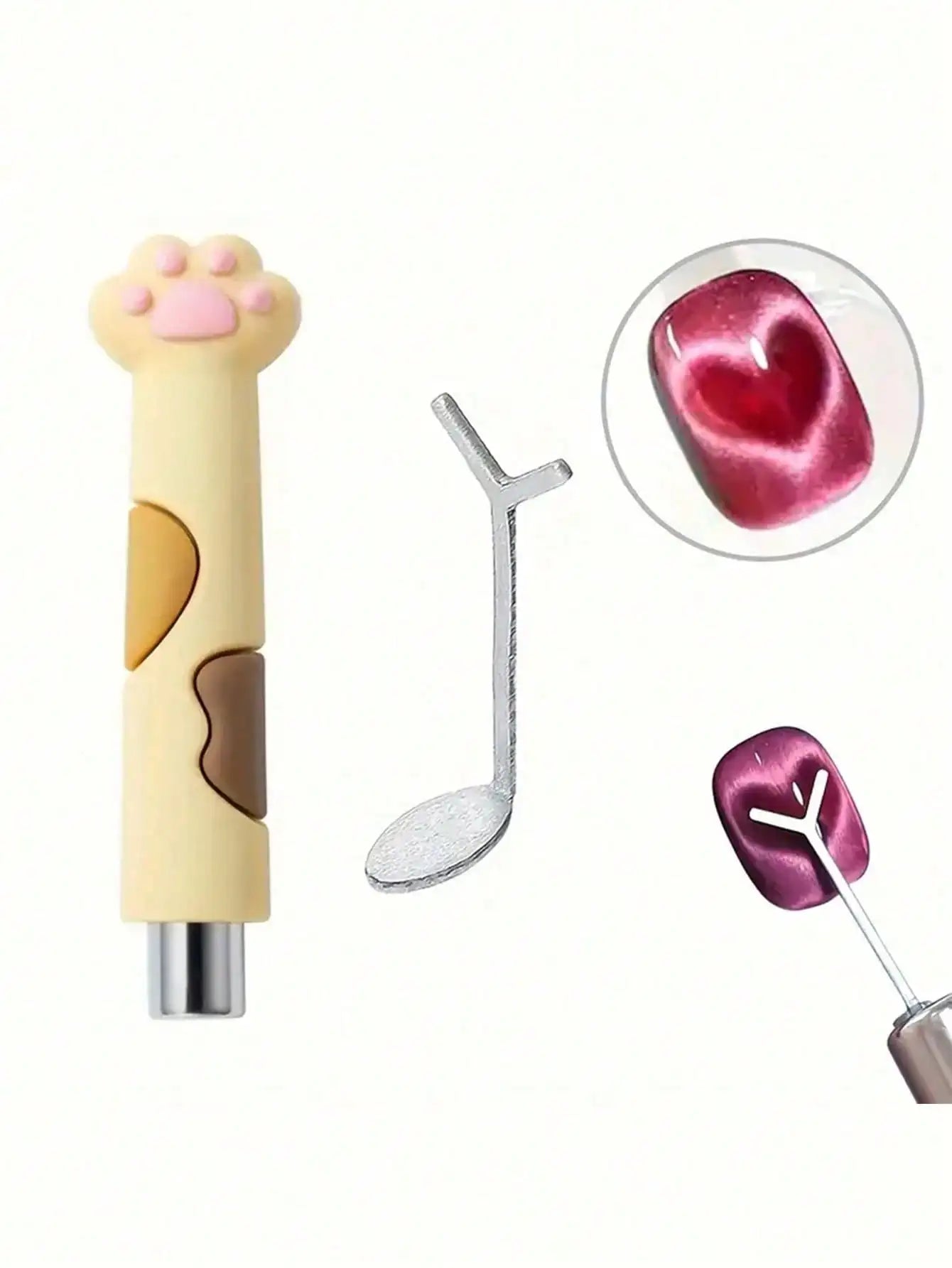 1/2/3/6 Pc Cat Eye Nail Magnet Set with Flexible Iron Wire For Creating Heart & Ingot Shapes On Nails Nail Art Accessories Tools
