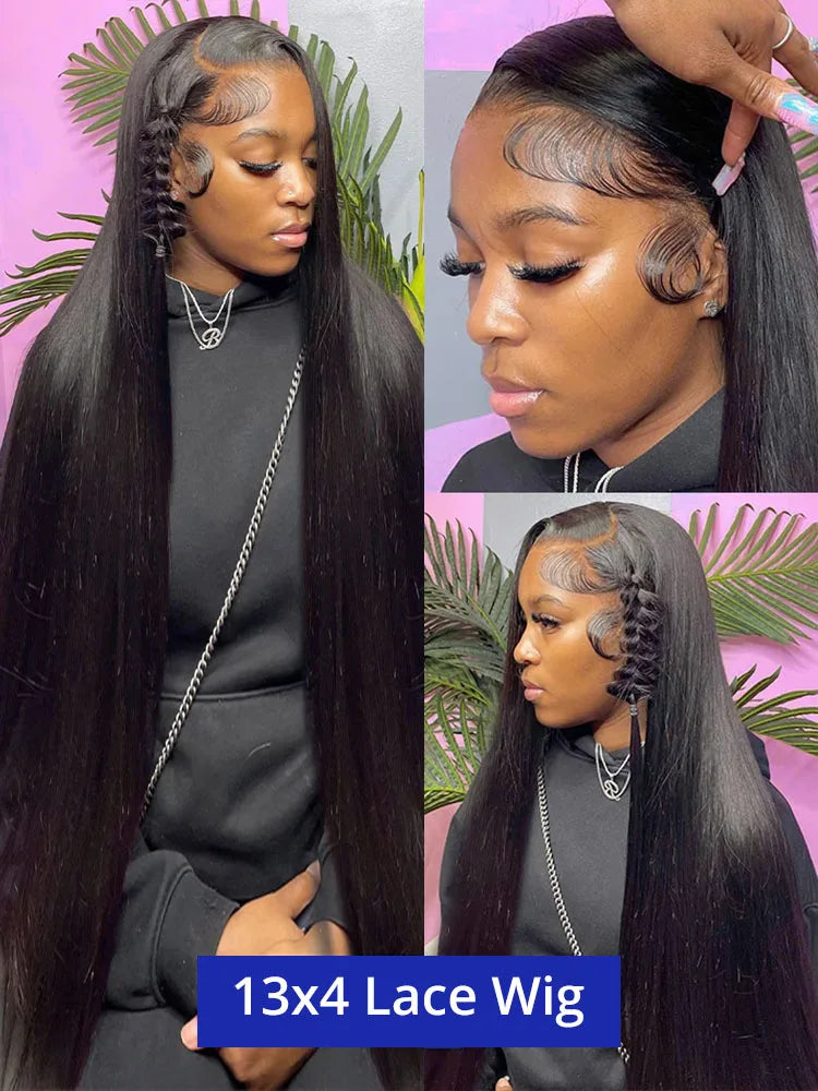 Vietnamese Raw 13X4 Lace Front Wigs For Black Women Remy 30 40 Inch Pre Plucked Bone Straight Human Hair Wigs 13X6 Hd Lace Frontal Wigs