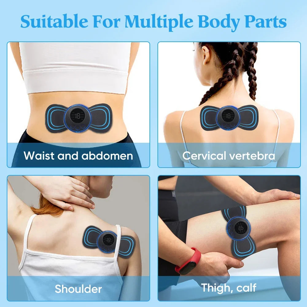 EMS Electric Neck & Back Massager Pad – Low Frequency Muscle Stimulator Patches