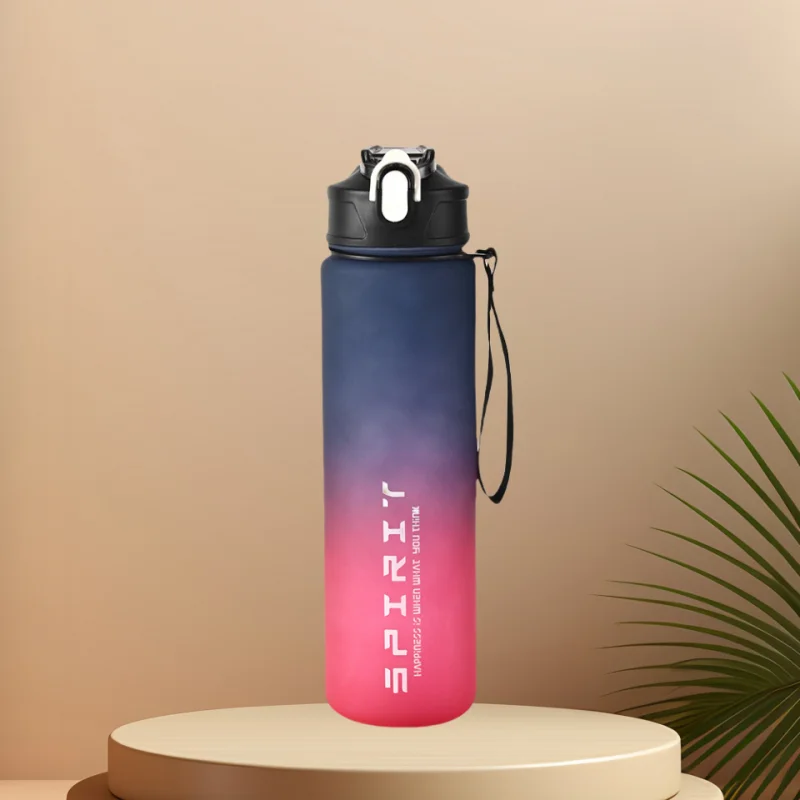 Sports Water Bottle with Time-Tracking Straw – Flip Lid, Leak-Proof, 750ml