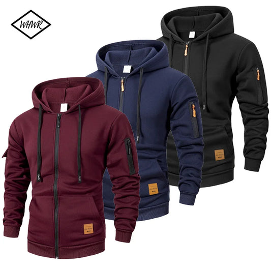 Heren Slim Fit Hoodie met Ritssluiting – Casual Herfstmode